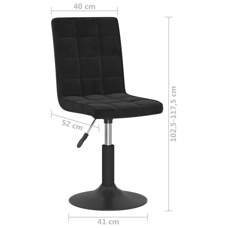 vidaXL 4 db fekete bársony forgó étkezőszék