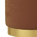 vidaXL barna kerek bársonyülőke tárolóval 31 x 37 cm