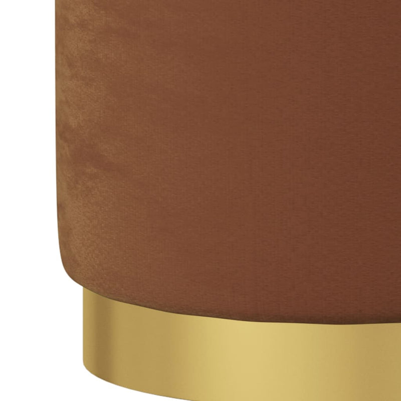 vidaXL barna kerek bársonyülőke tárolóval 31 x 37 cm