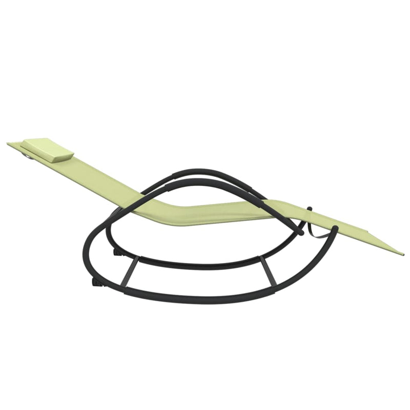 vidaXL krémszínű acél és textilén hintázó napozóágy