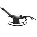 vidaXL fekete acél és textilén hintázó napozóágy