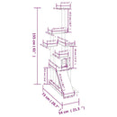 vidaXL világosszürke macskabútor szizál kaparófákkal 155 cm