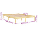 vidaXL Small Double tömör fa ágykeret 120 x 190 cm