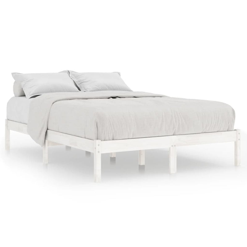 vidaXL Small Double fehér tömör fa ágykeret 120 x 190 cm