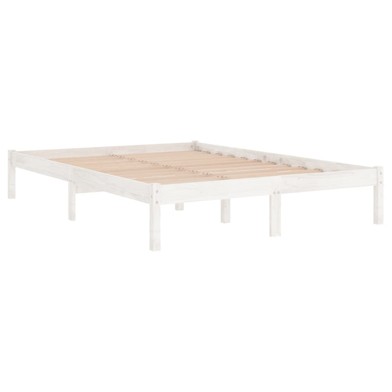 vidaXL Small Double fehér tömör fa ágykeret 120 x 190 cm