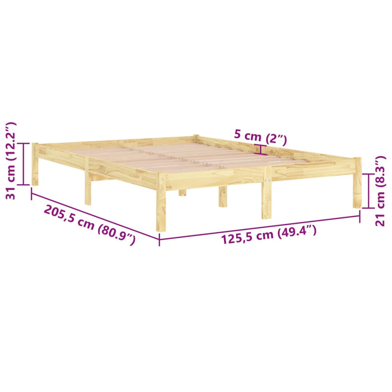 vidaXL tömör fenyőfa ágykeret 120 x 200 cm