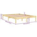 vidaXL King Size tömör fa ágykeret 150 x 200 cm