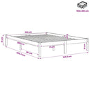vidaXL King Size tömör fa ágykeret 150 x 200 cm