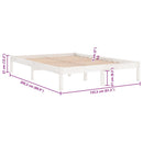 vidaXL King Size fehér tömör fa ágykeret 150 x 200 cm