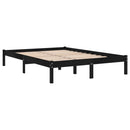 vidaXL King Size fekete tömör fa ágykeret 150 x 200 cm