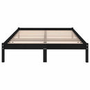 vidaXL King Size fekete tömör fa ágykeret 150 x 200 cm