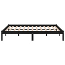 vidaXL King Size fekete tömör fa ágykeret 150 x 200 cm