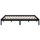 vidaXL King Size fekete tömör fa ágykeret 150 x 200 cm