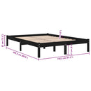 vidaXL King Size fekete tömör fa ágykeret 150 x 200 cm