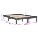 vidaXL szürke tömör fenyőfa ágykeret 200x200 cm