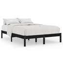 vidaXL fekete tömör fenyőfa ágykeret 200 x 200 cm
