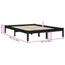 vidaXL fekete tömör fenyőfa ágykeret 200 x 200 cm