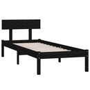 vidaXL Small Single fekete tömör fa ágykeret 75 x 190 cm