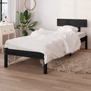 vidaXL Small Single fekete tömör fa ágykeret 75 x 190 cm