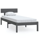 vidaXL Single szürke tömör fenyőfa ágykeret 90 x 190 cm