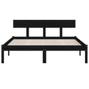 vidaXL Small Double fekete tömör fa ágykeret 120 x 190 cm