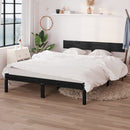 vidaXL Double fekete tömör fenyőfa ágykeret 135 x 190 cm