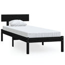vidaXL fekete tömör fenyőfa ágykeret 90 x 200 cm