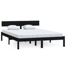 vidaXL fekete tömör fenyőfa ágykeret 120 x 200 cm