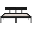vidaXL fekete tömör fenyőfa ágykeret 120 x 200 cm