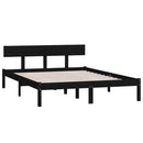 vidaXL King Size fekete tömör fenyőfa ágykeret 150 x 200 cm