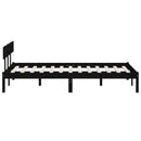 vidaXL King Size fekete tömör fenyőfa ágykeret 150 x 200 cm