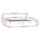 vidaXL szürke tömör fenyőfa ágykeret 200 x 200 cm