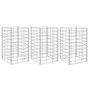 vidaXL 3 db vas gabion magaságyás 30 x 30 x 50 cm