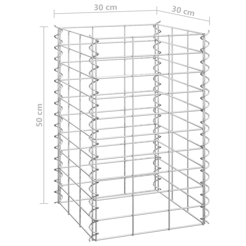 vidaXL 3 db vas gabion magaságyás 30 x 30 x 50 cm