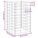 vidaXL 3 db vas gabion magaságyás 30 x 30 x 50 cm