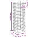 vidaXL 3 db vas gabion magaságyás 30 x 30 x 100 cm