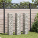 vidaXL 3 db vas gabion magaságyás 30 x 30 x 150 cm