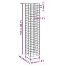 vidaXL 3 db vas gabion magaságyás 30 x 30 x 150 cm