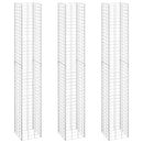 vidaXL 3 db vas gabion magaságyás 30 x 30 x 200 cm