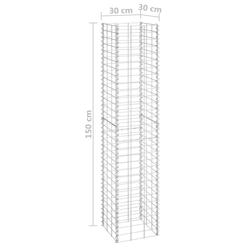 vidaXL 4 db vas gabion magaságyás 30 x 30 x 50 / 100 / 150 / 200 cm