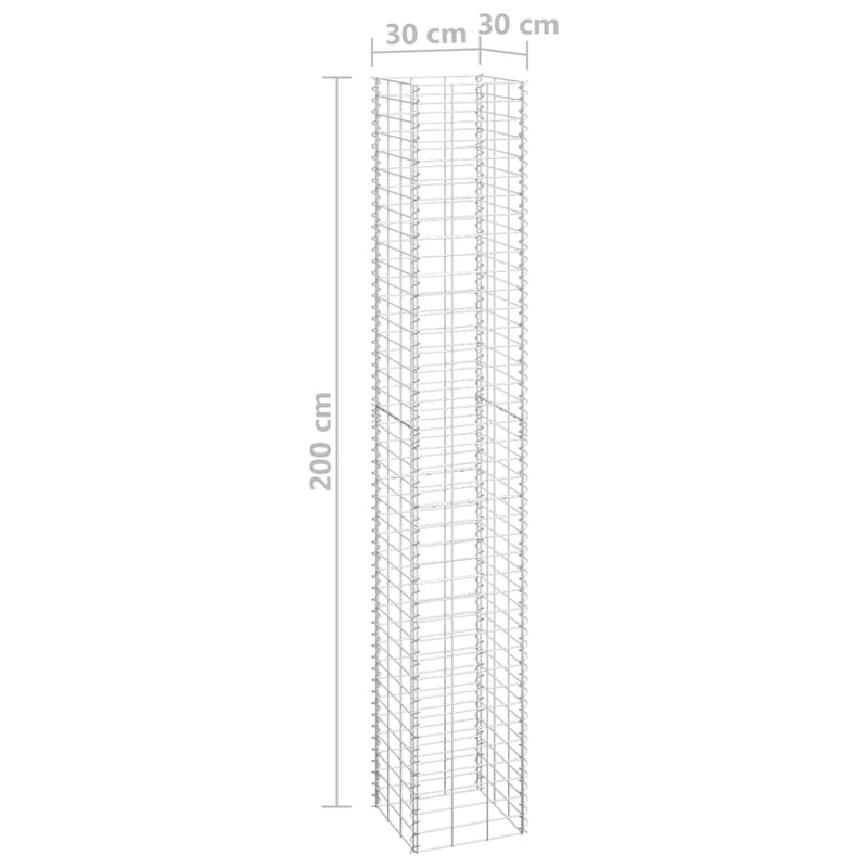 vidaXL 4 db vas gabion magaságyás 30 x 30 x 50 / 100 / 150 / 200 cm