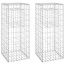 vidaXL 2 db vas gabionkosaras oszlop 40 x 40 x 100 cm