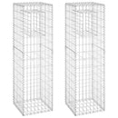 vidaXL 2 db vas gabionkosaras oszlop 40 x 40 x 140 cm