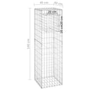 vidaXL 2 db vas gabionkosaras oszlop 40 x 40 x 140 cm