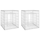 vidaXL 2 db vas gabionkosaras oszlop 50 x 50 x 60 cm