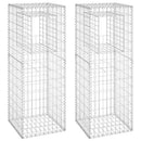 vidaXL 2 db vas gabionkosaras oszlop 50 x 50 x 140 cm