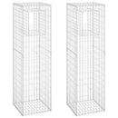 vidaXL 2 db vas gabionkosaras oszlop 50 x 50 x 180 cm