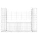 vidaXL U-alakú vas gabionkosár 2 oszloppal 40 x 20 x 100 cm