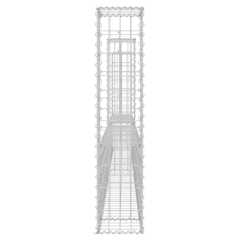 vidaXL U-alakú vas gabionkosár 3 oszloppal 260 x 20 x 100 cm