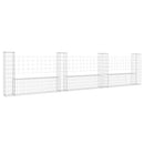vidaXL U-alakú vas gabionkosár 4 oszloppal 380 x 20 x 100 cm